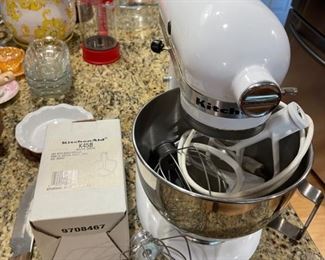 Kitchen Aid mixer with accessories and attachments 