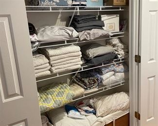 Linens, sheet sets, towels, pillows, etc. 