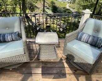 Outdoor rocker/swivel chairs with Sunbrella fabric cushions