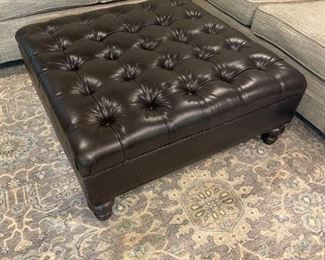 Leather ottoman