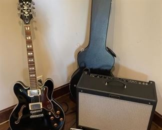 Epiphone Sheraton II Ebony with Fender hot rod deluxe 3