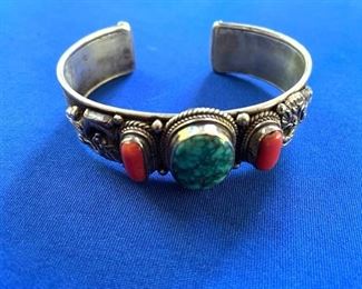 Sterling Silver with turqoise and coral