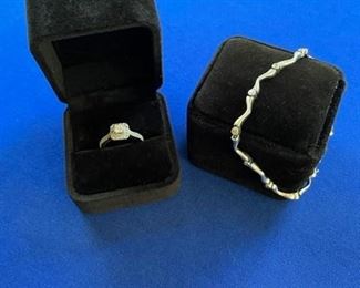 10k diamond ring and 14k diamond bracelet