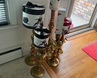 Large brass candlesticks