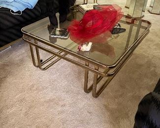 Brass glass table