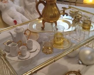 Brass glass coffee table