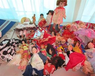 Some of the doll collection, Nancy Ann storybook dolls, Madame Alexander and more.