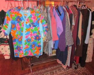 Vintage clothes including Hawaiian shits, prairie dresses, tons of Eddie Bauer from 1980's to 1990