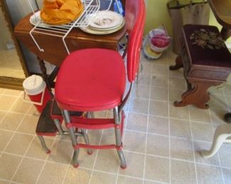 Cool mid century RED step stool