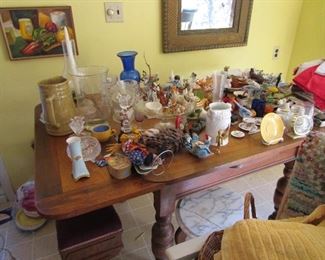More kitchen including antique oak dining table