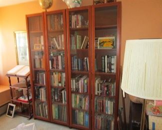 Library bookcase with glass doors