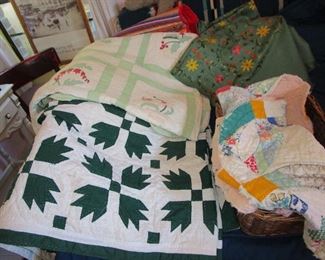 Quilts including vintage/antique and some quilt scraps