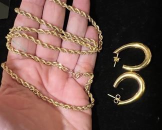 14kt Rope Chain 24” long!!