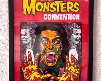 Original Framed 1974 Famous Monsters Convention poster 