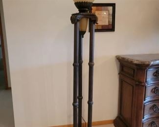 TALLL TORCHIERE DUAL LIGHT FLOOR LAMP.  WE HAVE 2
