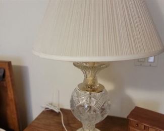 PAIR OF CRYSTAL TABLE LAMP TALL AND HEAVY.  