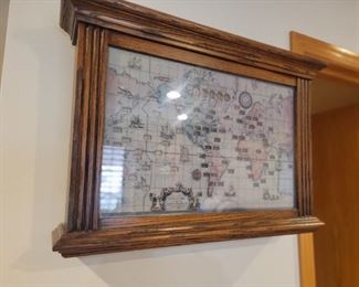  Vintage Howard Miller World Clock Lighted Multi-Time Zone Wall Clock ~ 26x18x6