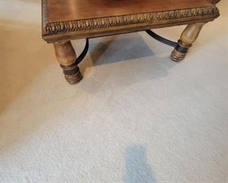 SOLID BIRCH END TABLES (3) WITH METAL 