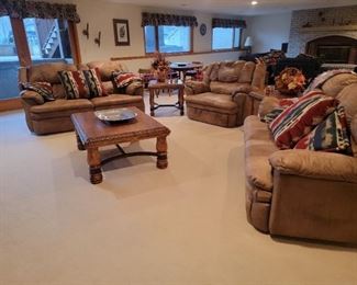 MANUAL RECLINE 2 LOVESEATS & OVERSIZED CHAIR FROM SOFA MART