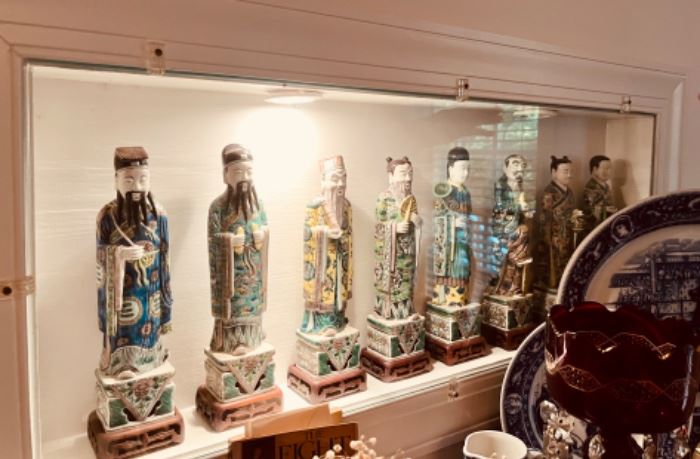 Eight Immortals porcelain statuettes 