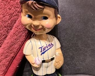 Green base Minnesota Twins bobblehead doll. 