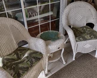 White all weather wicker by Hampton Bay