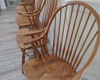 Set of four oak chairs