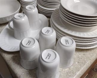 Set of white dishes