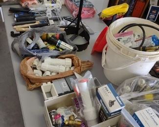 Plumbing, electric, and painting supplies
