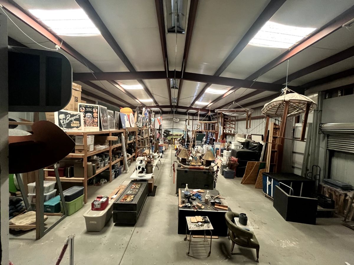 6400 sqft warehouse everything must go! Furniture, art, tools, collectables, glass vases, golf cart, fishing gear. 