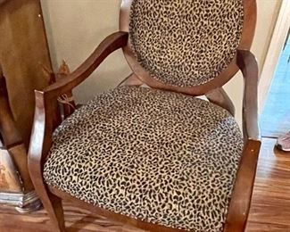 Leopard Chair with Matching Pillow