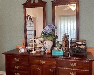 Matching Chippendale Dresser with Mirrors