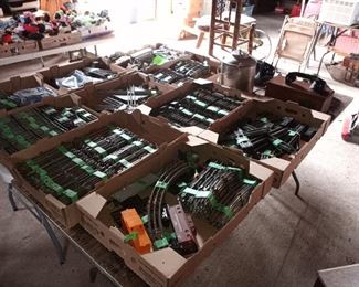Lots of 0 gauge track and switches.