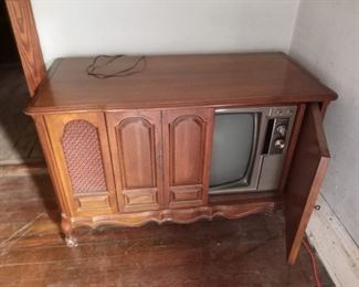 Vintage console TV.