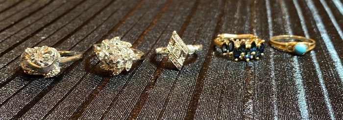 14k Kt White Gold Diamond Rings, 10k Gold 