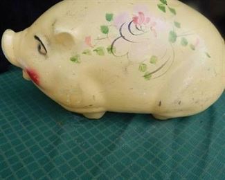 Antique ChalkWare Piggy Bank