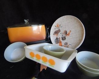 70's Vibe! West End Slow Cooker in Yellow, Small Avocado Corning Ware Bowls