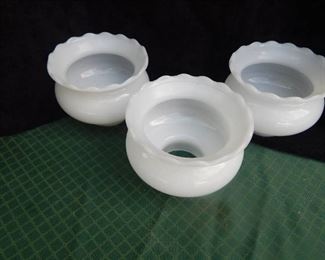 White Opaque Glass Lampshades/Chimneys   (3)