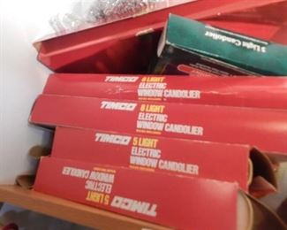 Collection of Christmas Lights and Ornaments.