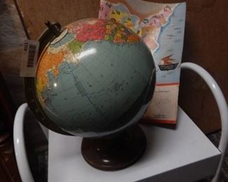 Vintage Globe & Map Book