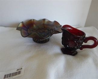 Antique Carnival Glass Candy Dish