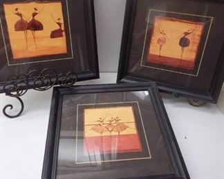5800 Three ONA Framed Dancing Paintings