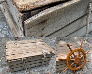 Large Antique Wooden Crate
Vintage Wooden Ship Wheel