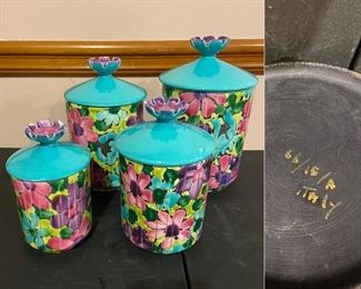 Italian Pottery Set of Cannisters