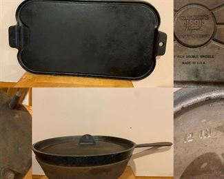 Warner’s Cast Iron Double Griddle USA
12” Cast Iron Covered Skillet