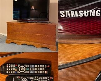 Large Samsung TV with remotes
