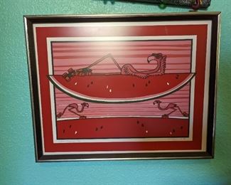 T. Farr Melon-Flamingo Signed and Numbered