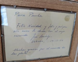 Jose Amerigo Watercolor with Note