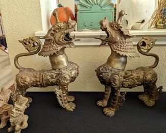 Vintage Bronze Chinese Foo Dogs