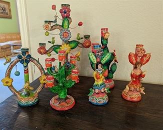 Painted Candle Stick Holders
